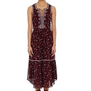 Ulla Johnson Burgundy Floral Maxi Dress